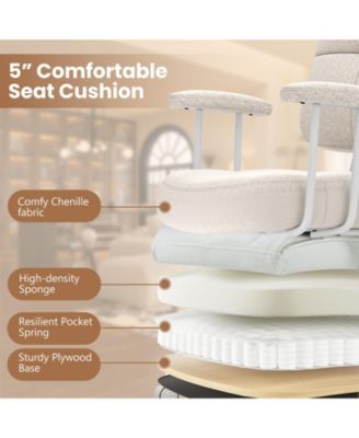 Home Office Chair Leathaire Upholstered Cushioned Back