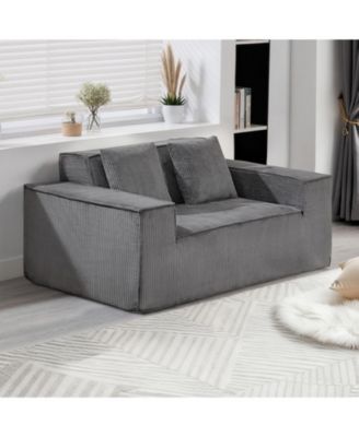  63-Inch 2-Seat Corduroy Loveseat Sofa Couch for Living Room