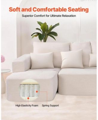 Modular Sectional Sofa, L Shaped with Chaise, Cloud Couch for Living Room