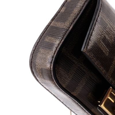 Nano Chain Baguette Charm Bag Zucca Coated Canvas