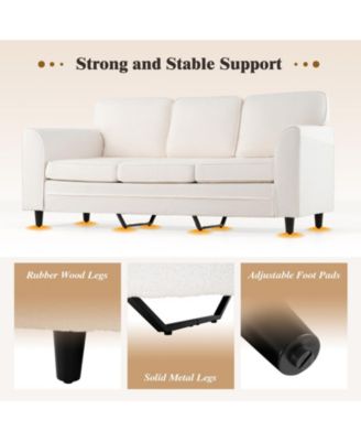 Upholstered Three Seat Sofa with Plush Back Cushions