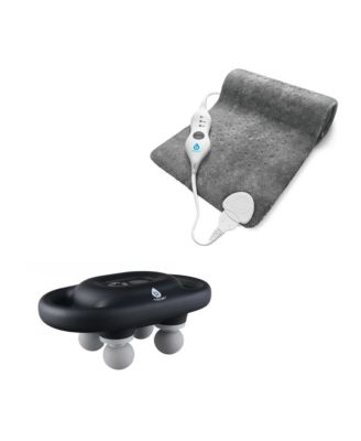 Recovery Essential: 9-Speed Massage Gun and Extra Large Microplush Heating Pad