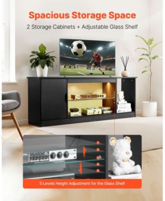 TV Stand for 65inches TV, Modern Entertainment Center with Storage