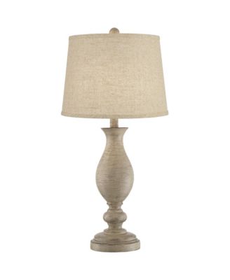 Serena Country Cottage Table Lamps Tall Set of 2 Burlap Shade for Bedroom Living Room Bedside Office Nightstand