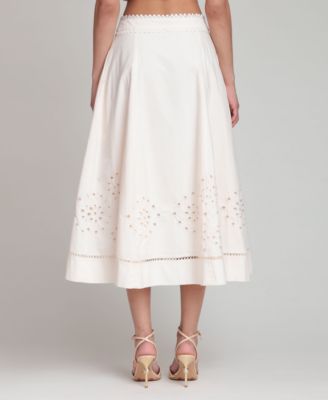 Women's Cotton Tea-Length Button-Front Skirt