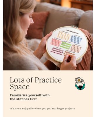 Classic Embroidery Stitches Practice Kit Beginner Adults Hand Learning Stitches