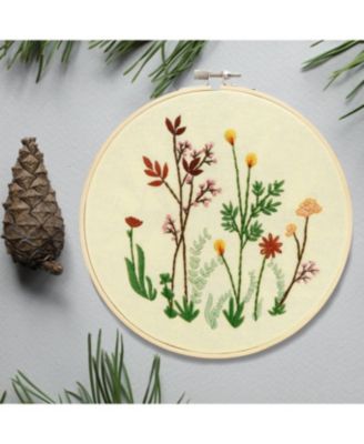 4 Sets Embroidery Kit Beginner Art Craft Sewing Pattern Hoop Manual Flower