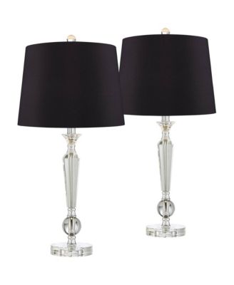 Jolie Traditional Glam Table Lamps 26" High Set of 2 stick Clear Crystal Glass Shade for Bedroom Living Room Bedside