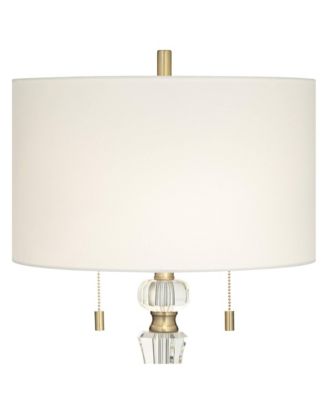 Jordan 27 1/2" Tall Traditional Table Lamp Pull Chain Brass Finish Metal Crystal Single Living Room Bedroom