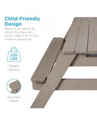 Kids 3-in-1 Outdoor Convertible Activity Sand and Water Picnic Table w/ Umbrella