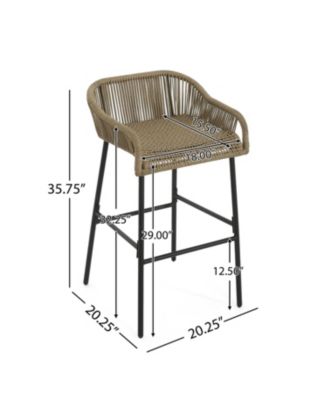 La Push Outdoor Patio Rope Bar Stool, Patio Bar Chair Set of 2