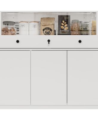  Storage/Display Cabinet with Glass Top , Bedroom Dresser Armoire Island