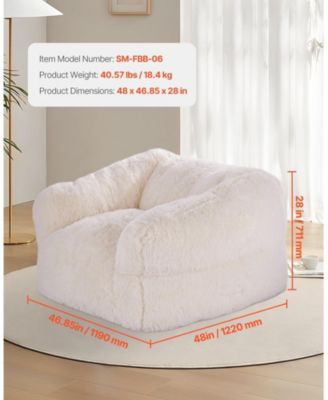 Bean Bag Chair, Plush Sofa Chair with Armrests, High-Density Foam