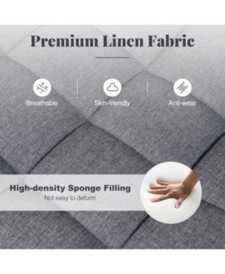 Armless Upholstered Rolling Vanity Chair with Adjustable Height