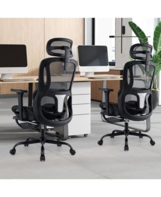 Ergonomic Swivel Office Chair with Adjustable Headrest and Footrest