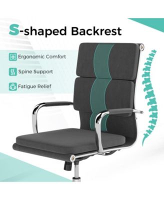 Ergonomic Leathaire Office Chair with Rocking Backrest and Adjustable Height