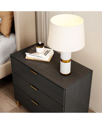 3-Drawers Wood Chest of Drawers Dresser