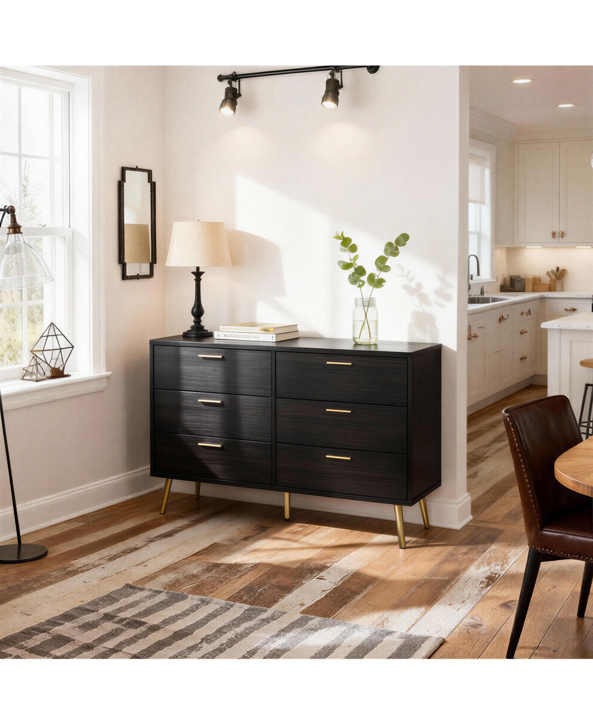 Famapy Wood Dresser Chest of Drawer With 6 Drawers