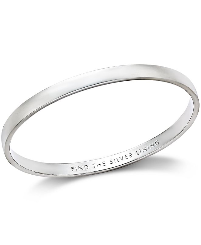 kate spade new york SilverTone "Find The Silver Lining" Message Bangle