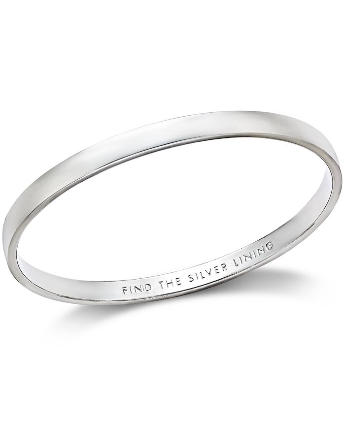 kate spade new york - Silver-Tone "Find The Silver Lining" Message Bangle Bracelet