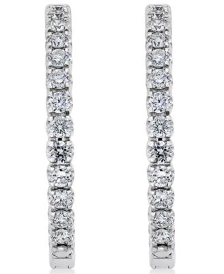 Diamond In-and-Out Hoop Earrings (3 ct. t.w.) in 14k White Gold