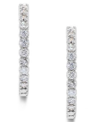 Diamond Inside Out Hoop Earrings (1-1/2 ct. t.w.) in 14k White Gold
