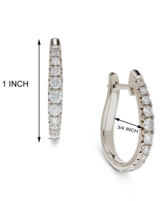 Diamond Oval Graduated Hoop Earrings (3/4 ct. t.w.) in 14k White or Yellow Gold