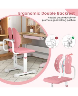 Height-Adjustable Double Back Support Study Chair for Kids 3
