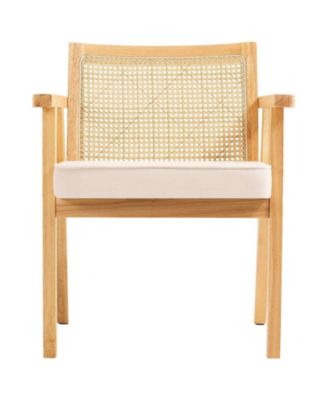 Mid Century Modern Rattan Chair, Velvet Upholstered Accent Chair for Living Room