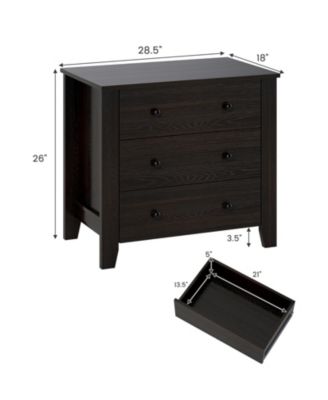 Large 3 Drawer Chest Modern Dresser Nightstand Storage 