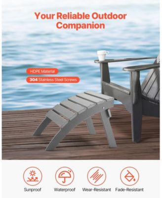 Adirondack Ottoman 21.5L x 18.9W in HDPE Plastic Weather-Resistant Foldable