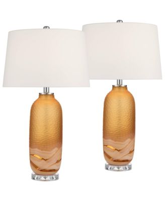Possini Euro Lapis 28 1/4"H Tian Art Glass Table Lamp Set of 2