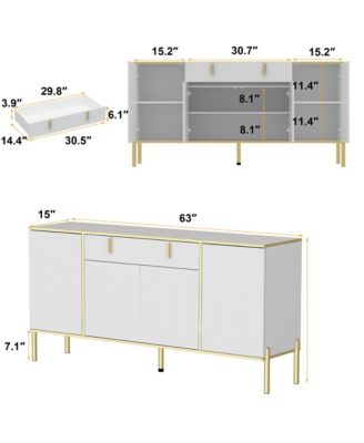 Dresser with 4 Doors and Deep Drawer, Side Cabinet for Bedroom, Living Room