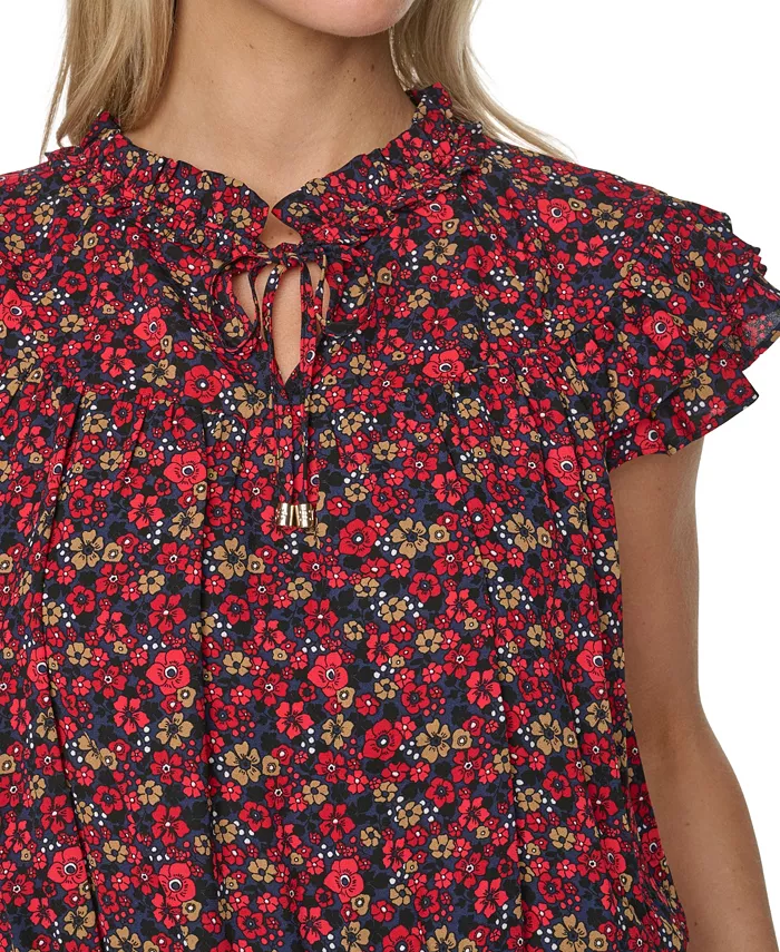 Women's Peplum Flutter-Sleeve Pull-On Blouse - thumbnail 4
