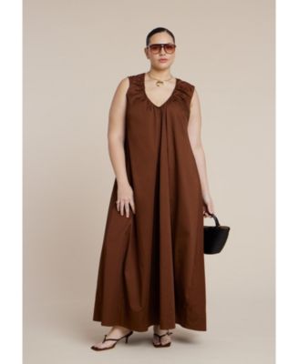 Women's Shirred Neckline Tank Dress