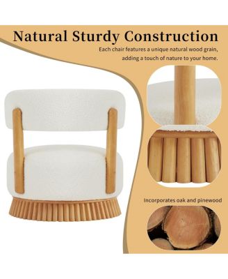 Accent Chair Wide Armless Lounge Chair with Wood Base 1PC