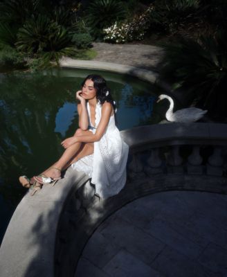 Women's Broderie Anglaise Cotton Midi Dress