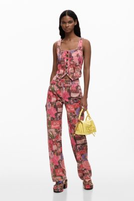 Women's Printed denim corset