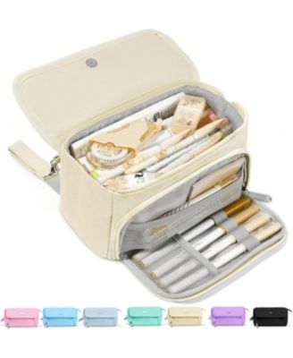 Super Large Pencil Case 3 Compartments Cute Pouch Zipper Portable Stationery Pen School Supplies Teen Girl