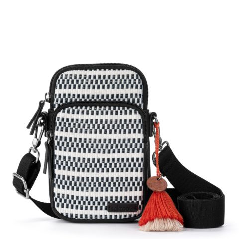 Женская сумка Sakroots Koa Smartphone Crossbody, цвет: Чёрный / Белый