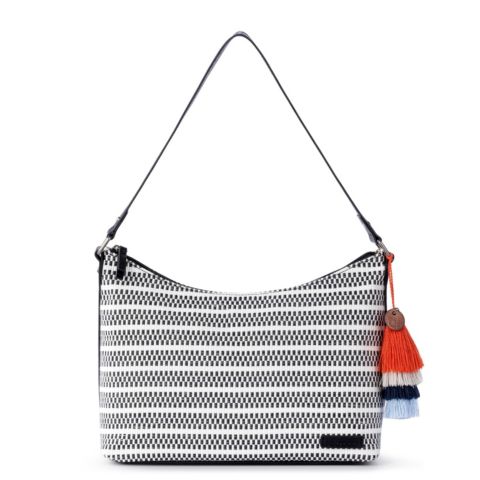 Женская сумка Sakroots Banyan Hobo, цвет: Чёрный / Белый