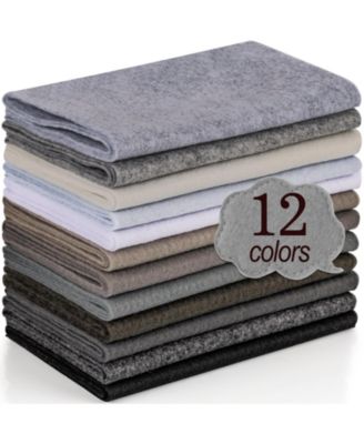 12 Rolls Soft Felt Fabric Sheets DIY Craft Sewing Nonwoven Patchwork Material