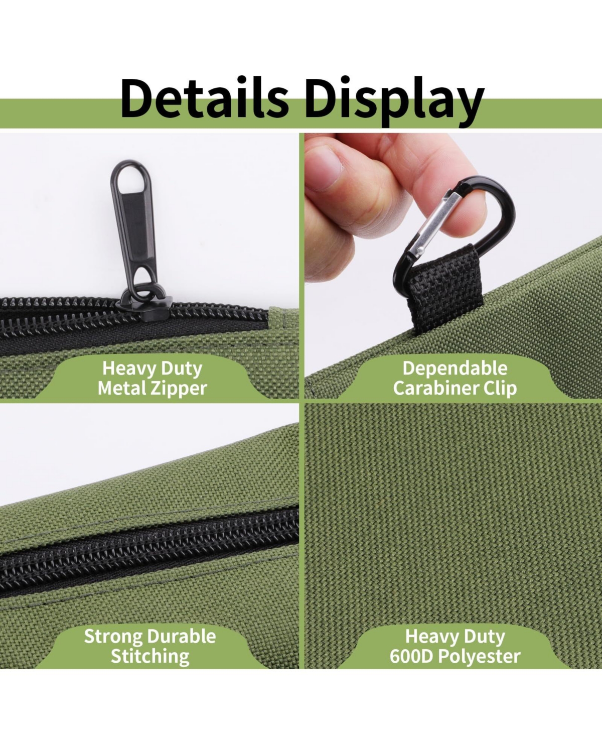 Gnuadz 6 Pack Tool Bag Zipper Pouch Utility Multipurpose Storage Organizer Carabiner Metal