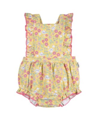 Baby Girls Ruffle Strap Bubble Romper.