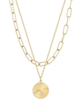 Gold 2-Piece Chunky Paperclip Chain and Pendant Necklace Set