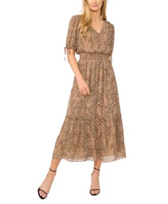 Women's Smocked Waist V-Neck Maxi Dress