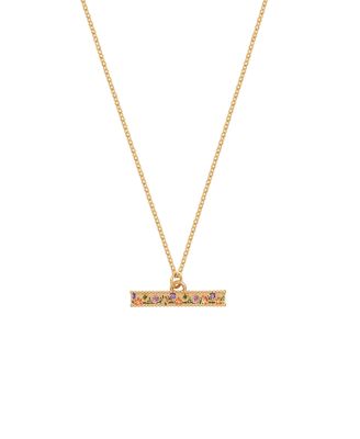Folksy Floral T-Bar Chain Necklace