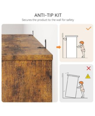 5 Tier Farmhouse Bookcase with Open Shelves and Storage