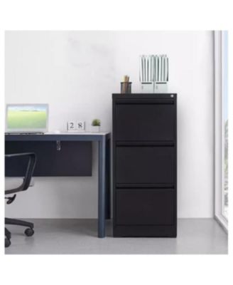 Metal Vertical Filing Cabinet with Lock and 3 Drawers