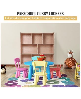 Mobile 8-Compartment Storage Cubby Cabinet for Classroom Organization